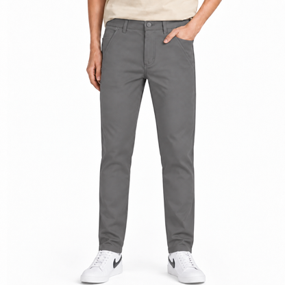 Boys’ Classic 4-Way Stretch Every-Day Pants – Medium Gray