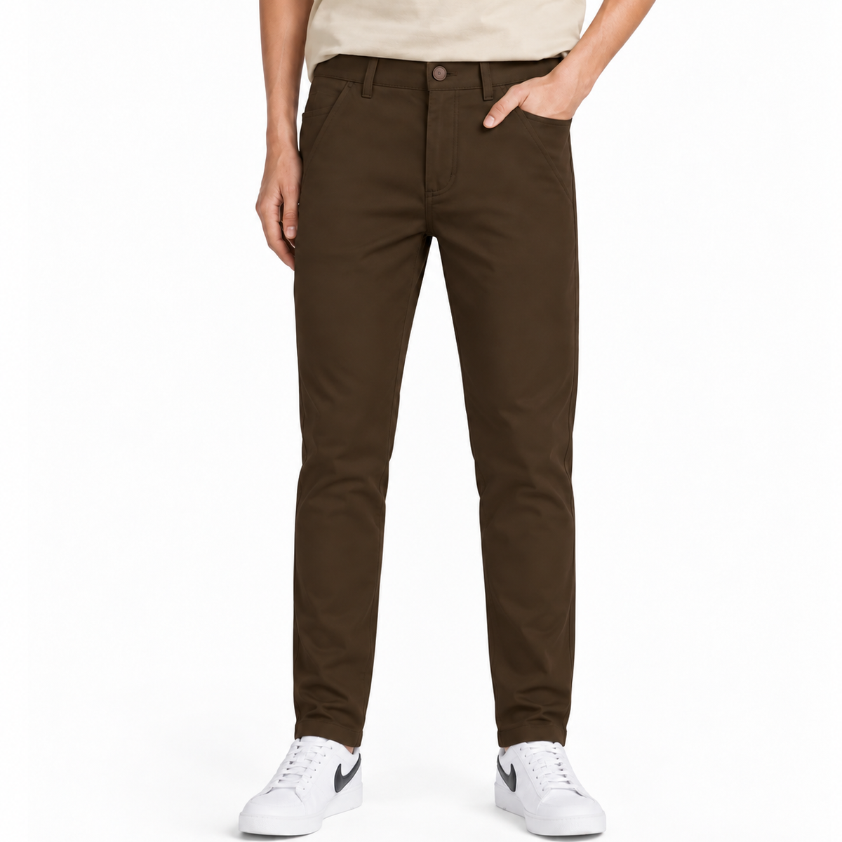 Boys’ Classic 4-Way Stretch Every-Day Pants – Brown