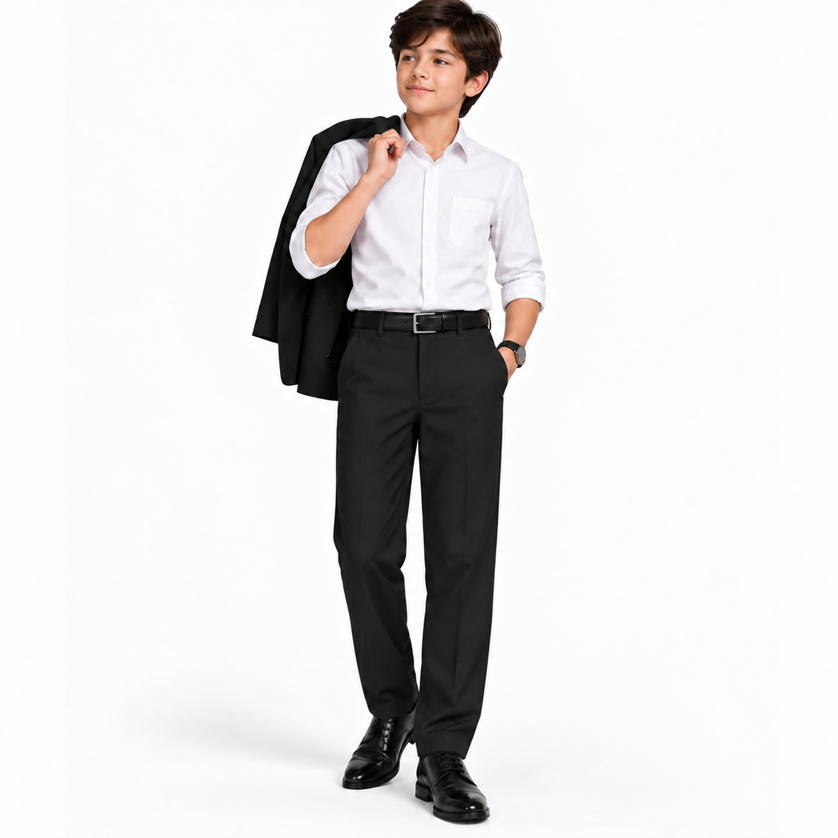 Boys’ Classic Black Formal Dress Pants