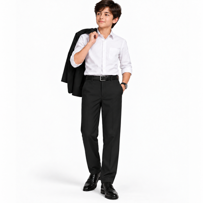Boys’ Classic Black Formal Dress Pants