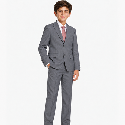 Boys 3-Piece Classic Suit Set-Charcoal