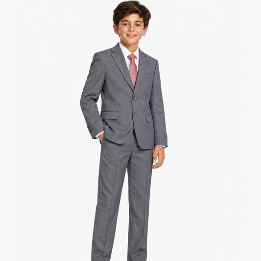 Boys 3-Piece Classic Suit Set-Charcoal