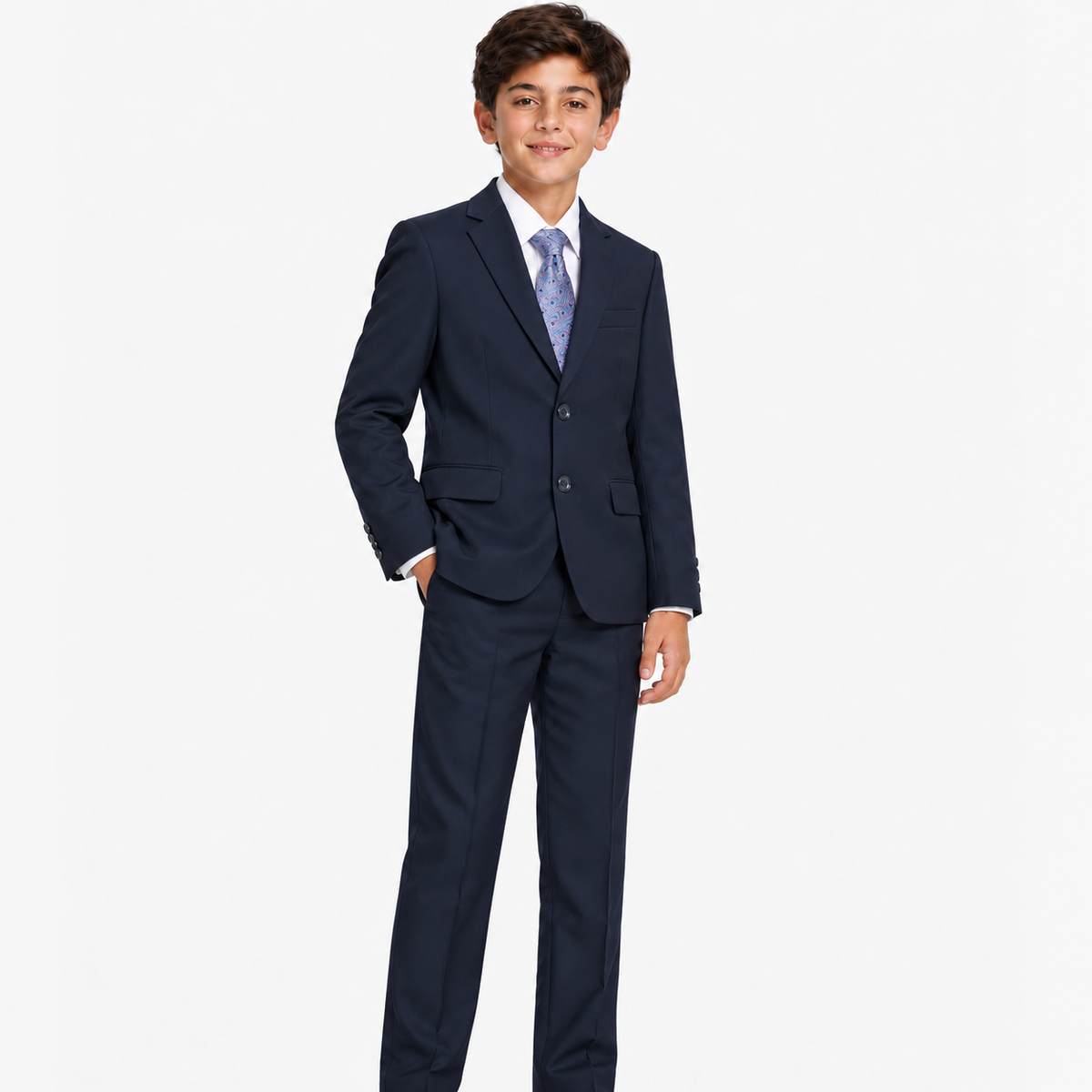 Boys 3-Piece Classic Suit Set-Navy