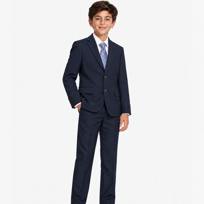 Boys 3-Piece Classic Suit Set-Navy