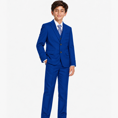Boys 3-Piece Classic Suit Set-Cobalt