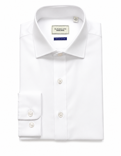 Boy's Premium Cotton Stretch Dress Shirt-White