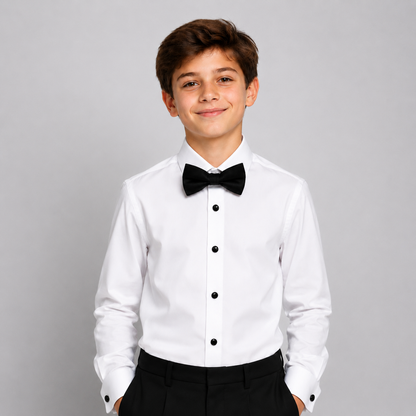 Boy's Prospect 4 Way Stretch Tuxedo Shirt with Bow