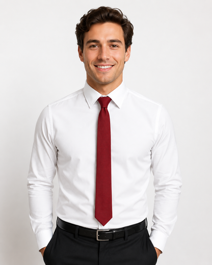Men's Silk Textured  Wine ColorTie