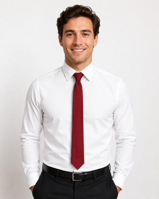 Men's Silk Textured  Wine ColorTie