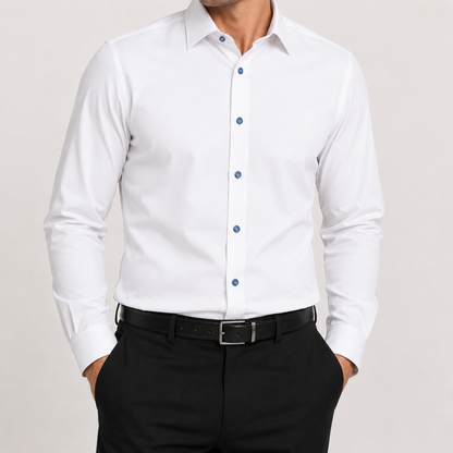 Men's 4 Prospect Way Stretch Contrast Shirt - Navy Contrast