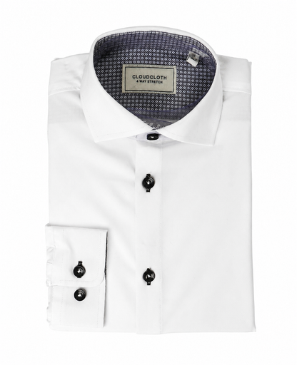 Men's Prospect 4 Way Stretch Contrast Shirt - Black Contrast