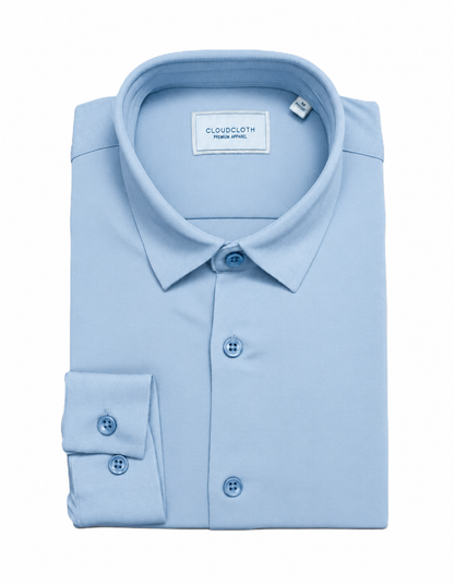 Men’s Premium Soft-Touch Light Blue Dress Shirt