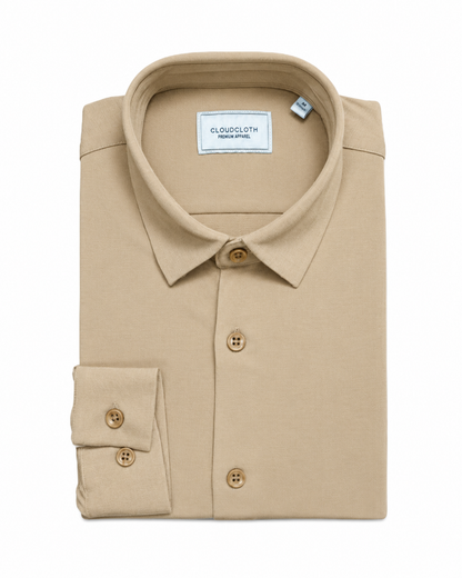 Men’s Premium Soft-Touch Tan-color Dress Shirt