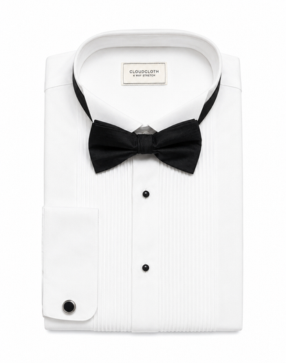 Men's Wingtip Tuxedo Shirt with Black Bow Tie