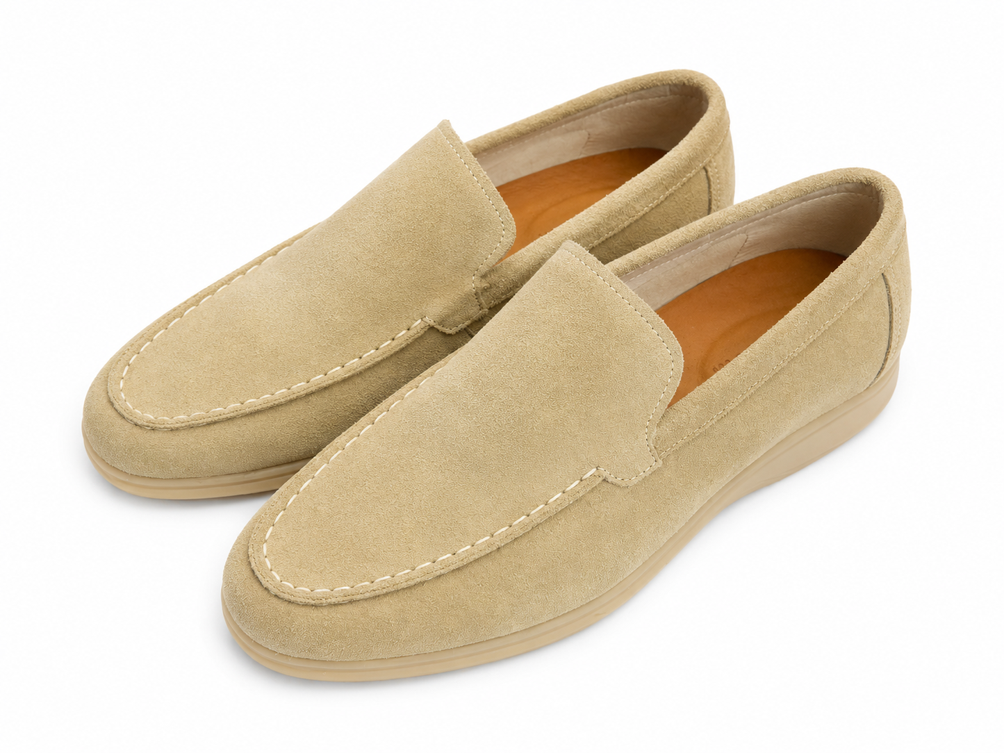 Men's Beige Slip-On – Casual Comfort Moc Toe Shoes