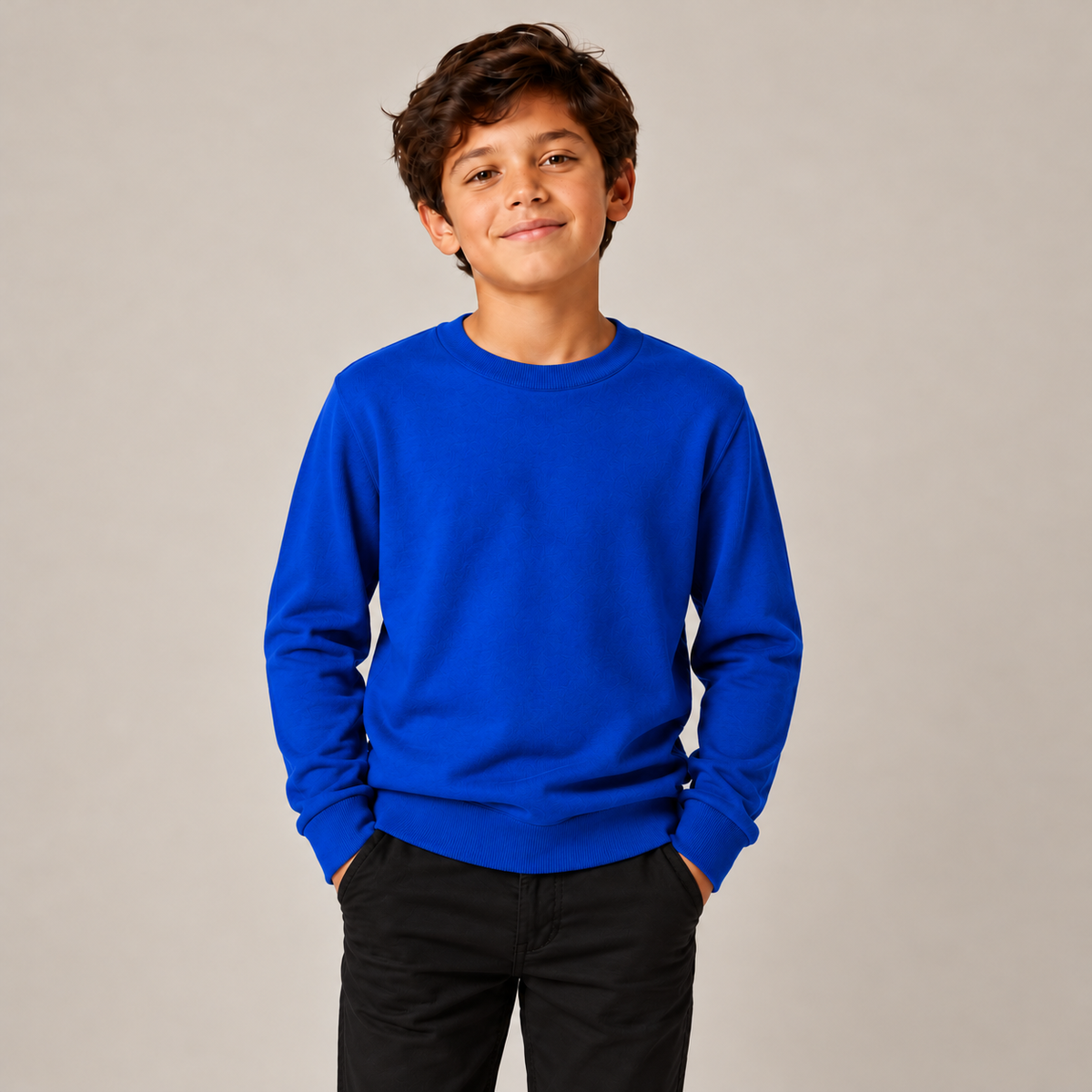 Boys Classic Pullover Crewneck Sweater in Multicolor
