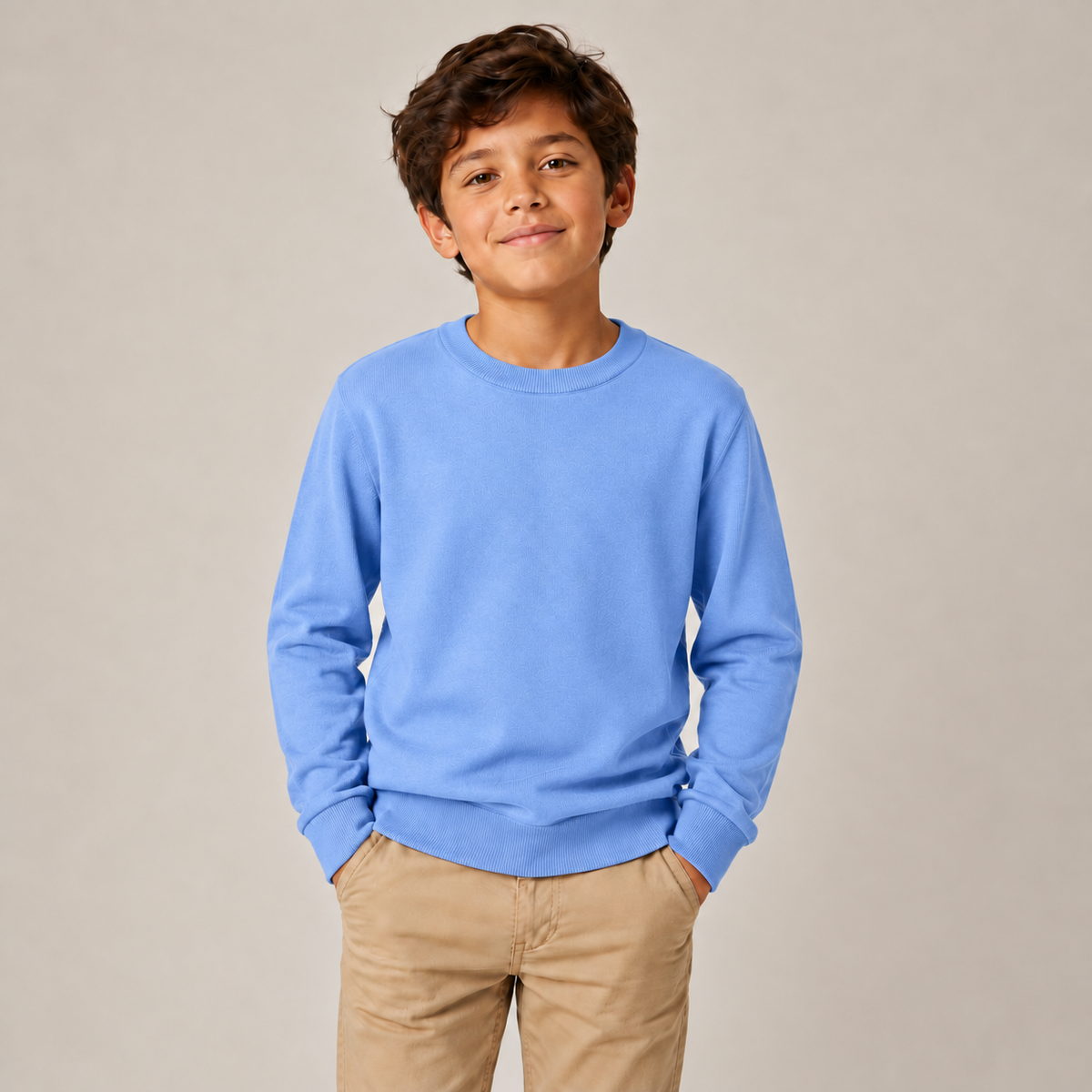 Boys Classic Pullover Crewneck Sweater in Multicolor