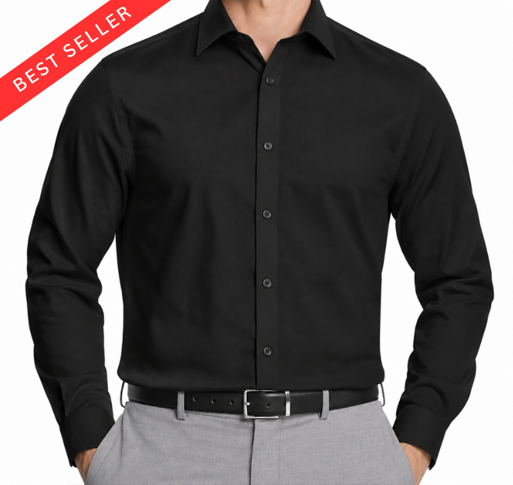 Men's Prospect Long Sleeve Button Down -Black