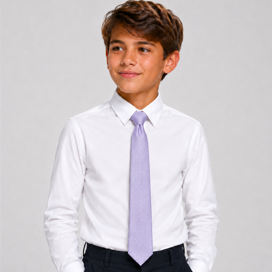 Boy's Silk Textured  Lavender ColorTie