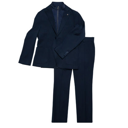 Boys 2-Piece Suit Set with Zip-Up Mock Layer With Multicolor