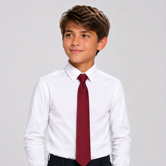 Boy's Silk Textured  Wine ColorTie
