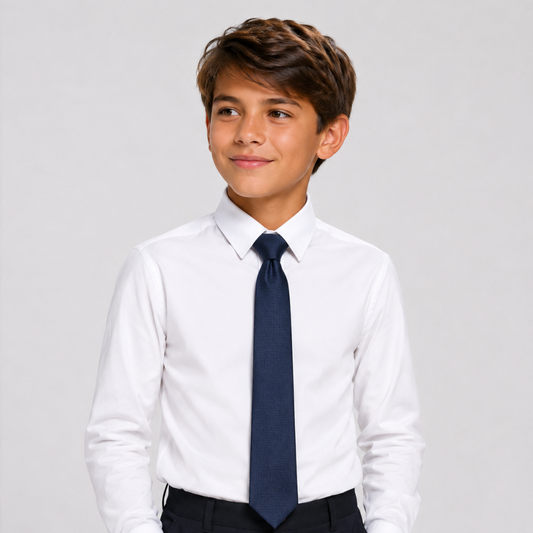 Boy's Silk Textured  navy Color Tie