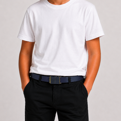Boys Navy Auto-Lock Formal Belt