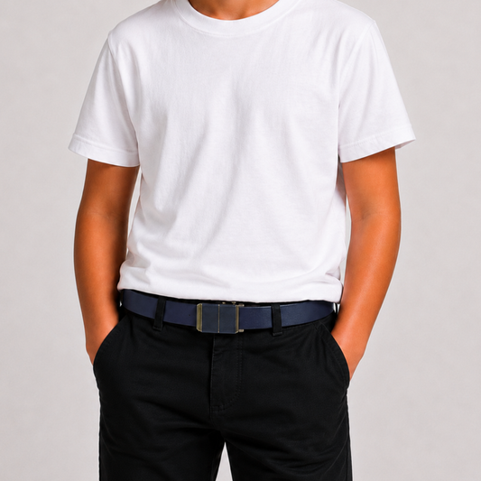 Boys Navy Auto-Lock Formal Belt