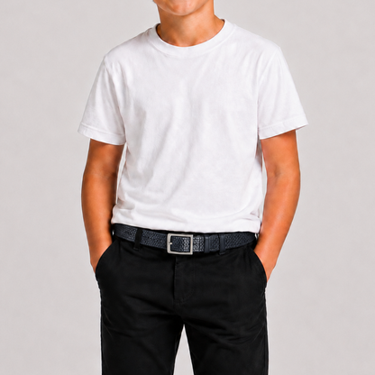 Boys’ Navy Textured Reversible Dress Belt