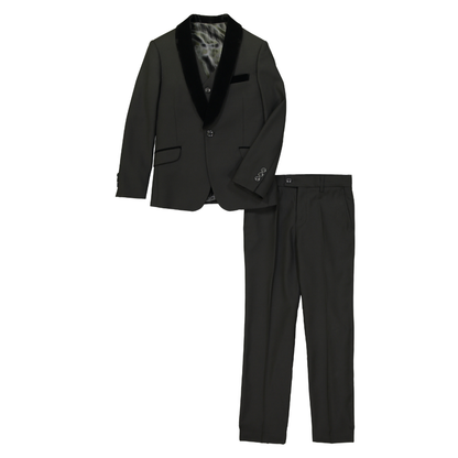 Men's Classic Black Shawl Lapel Tuxedo Suit Set – 2 Piece Formal Blazer & Trousers