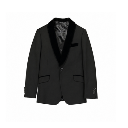 Men's Classic Black Shawl Lapel Tuxedo Suit Set – 2 Piece Formal Blazer & Trousers