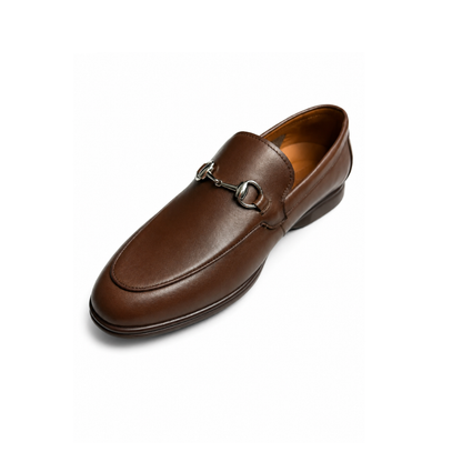 Boy's Classic Slip-On Dress Brown Leather Shoes