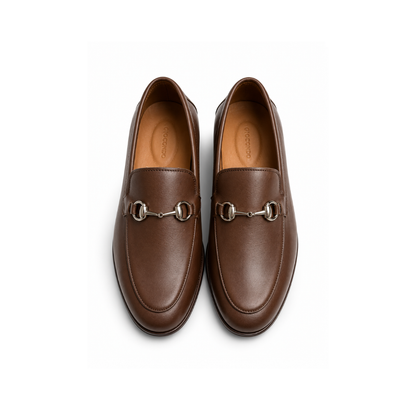 Boy's Classic Slip-On Dress Brown Leather Shoes