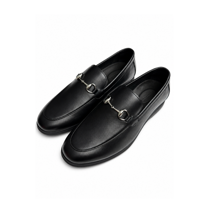 Boy's Classic Slip-On Dress Black Leather Shoes