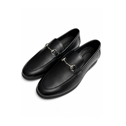 Boy's Classic Slip-On Dress Black Leather Shoes