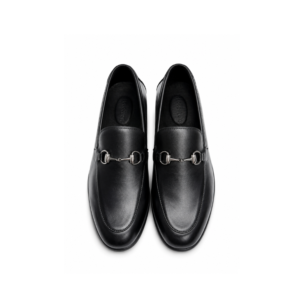 Boy's Classic Slip-On Dress Black Leather Shoes
