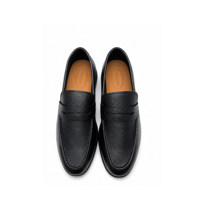 Boy's black Pebble-Grain Leather Penny Loafers Shoes