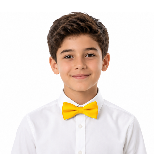 Boys' Solid Gold Adjustable Bow Tie