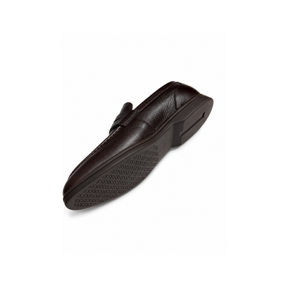 Boy's brown Pebble-Grain Leather Penny Loafers Shoes