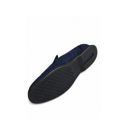 Boy's Navy Blue Suede Leather Slip-On Casual Dress Shoes