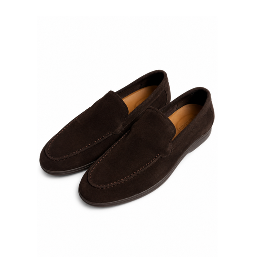 Boy's Brown Leather Slip-On Casual Dress Shoes