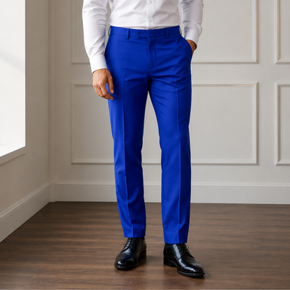 Men's Classic Fit Cobalt Blue Dress Pants