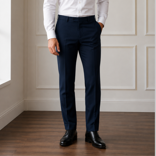 Men's Classic Fit Navy Dress Pants