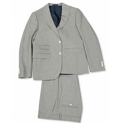 Men's Light Gray Two-Button Suit