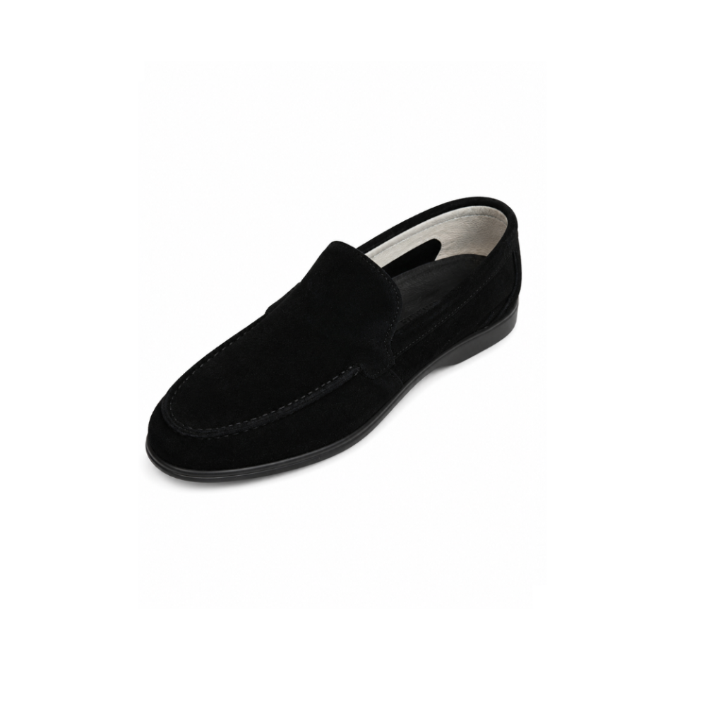Boy's Black Leather Slip-On Casual Dress Shoes