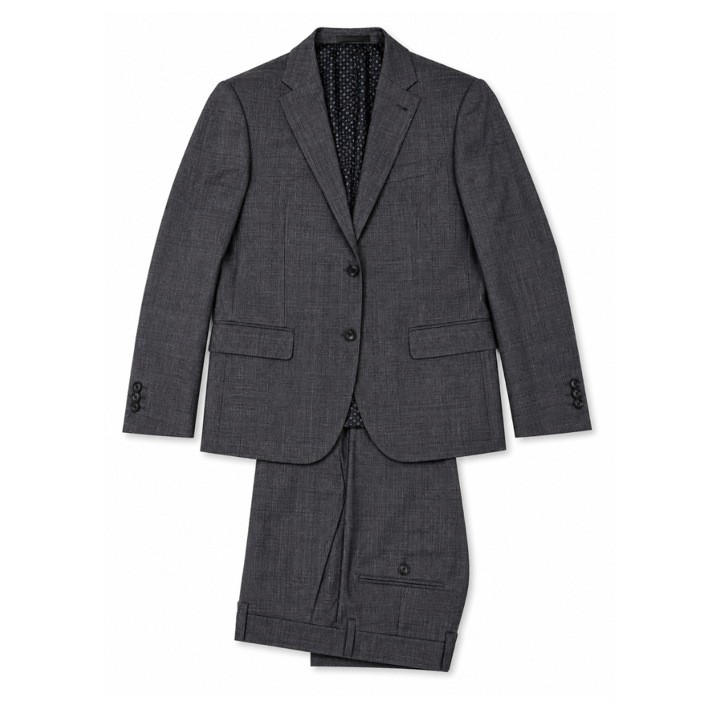 Men's Charcoal Glen Plaid Two-Button Suit