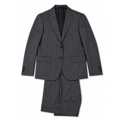 Men's Charcoal Glen Plaid Two-Button Suit