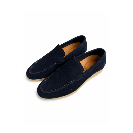 Boy's Navy Slip-On – Casual Comfort Moc Toe Shoes