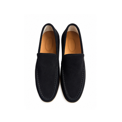 Boy's Navy Slip-On – Casual Comfort Moc Toe Shoes