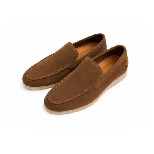 Boy's Brown Slip-On – Casual Comfort Moc Toe Shoes